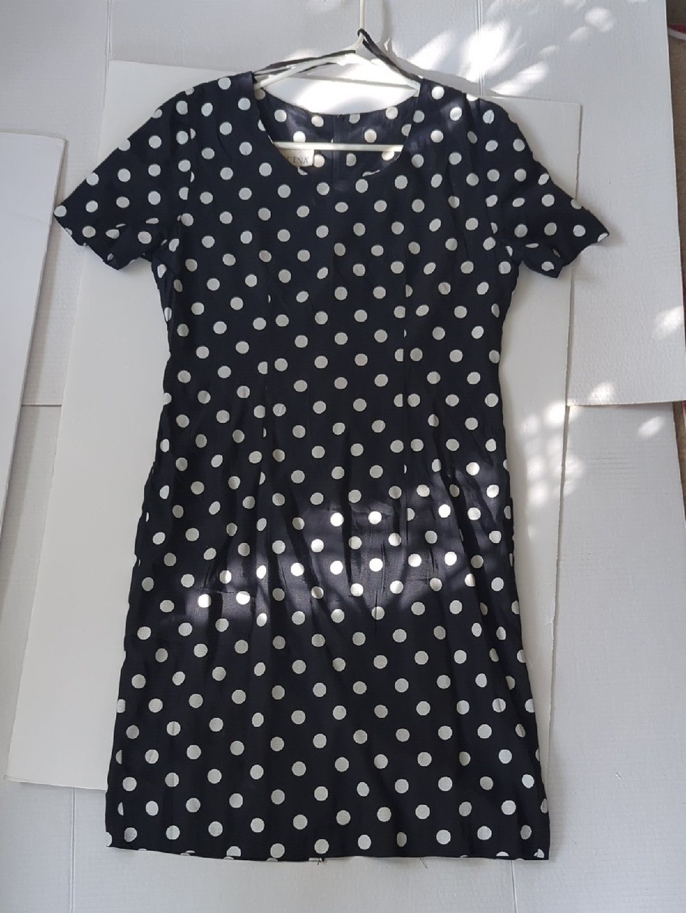 Classic Black Polka Dot Short-Sleeve Dress